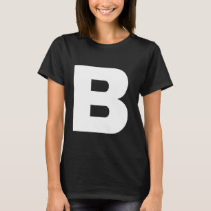 The Letter B Capital Plain White Bold Text T-Shirt