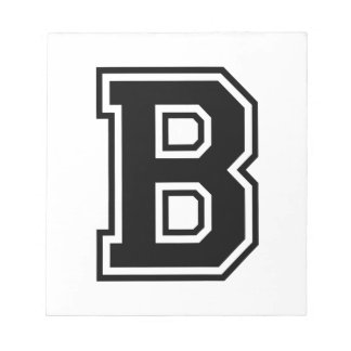 The Letter B, Collegiate Alphabet Notepad