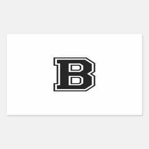 The Letter B, Collegiate Alphabet Rectangular Sticker