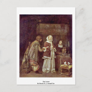 The Letter By Borch D. J. Gerard Ter Postcard