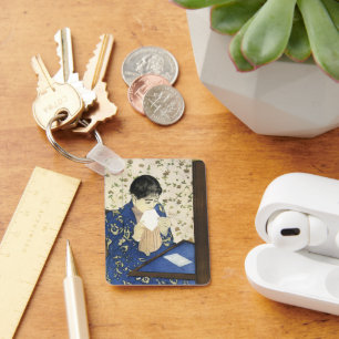 The Letter by Mary Cassatt, Vintage Impressionism Key Ring