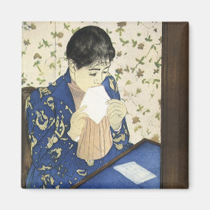 The Letter by Mary Cassatt, Vintage Impressionism Magnet