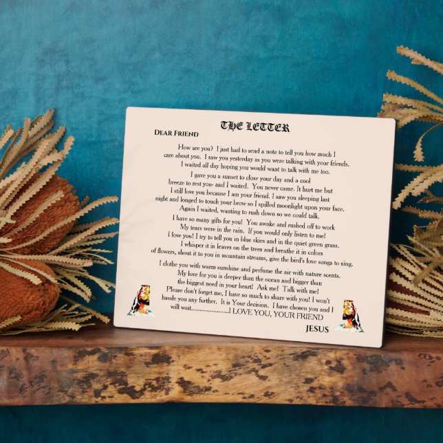 THE LETTER FROM JESUS   PLAQUE (Side)