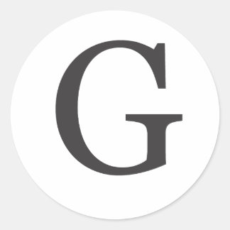 "the letter G" Classic Round Sticker