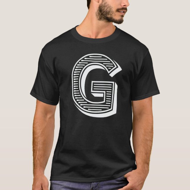 The Letter G Fun Big and Bold for Events Family Te T-Shirt (Front)