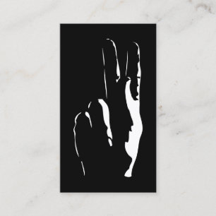 the letter K in sign language Business Card