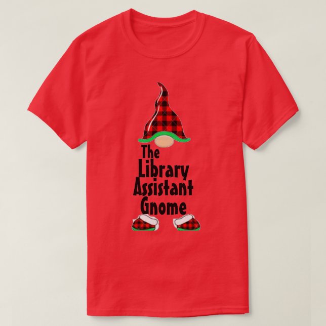 The Library Assistant Gnome T-Shirt (Design Front)