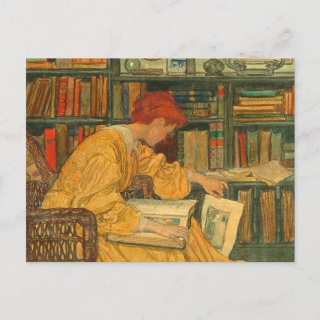 The Library By Elizabeth Shippen Postcard (Front)