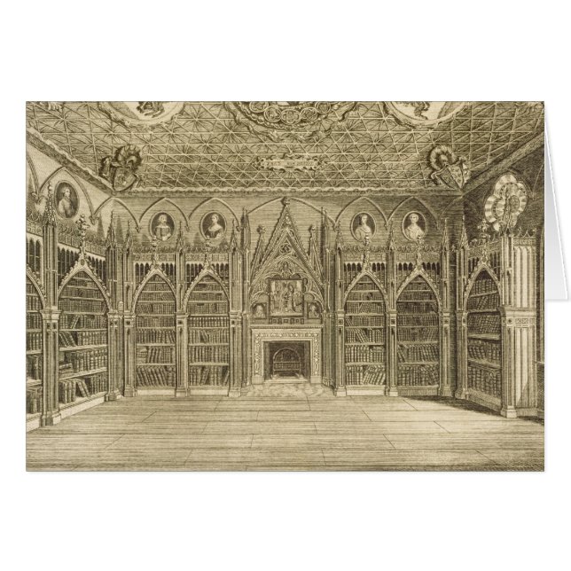 The Library, engraved by Godfrey, from 'Descriptio (Front Horizontal)