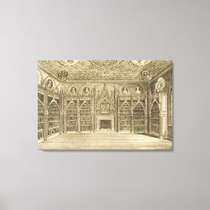 The Library, engraved by Godfrey, from 'Descriptio Canvas Print