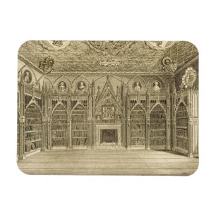 The Library, engraved by Godfrey, from 'Descriptio Magnet