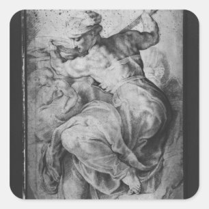 The Libyan Sibyl, after Michangelo Buonarroti Square Sticker