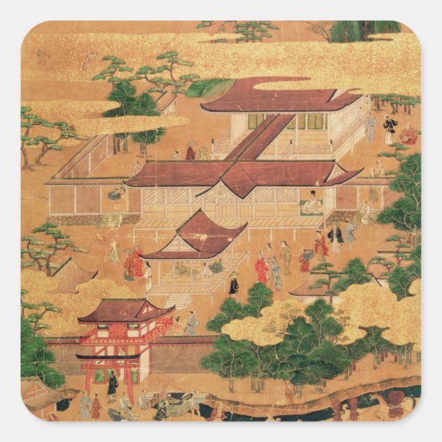 The Life and Pastimes of the Japanese Court, Tosa Square Sticker (Front)