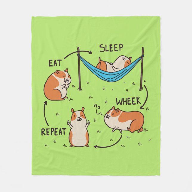 The life cycle of a Guinea Pig Fleece Blanket (Front)