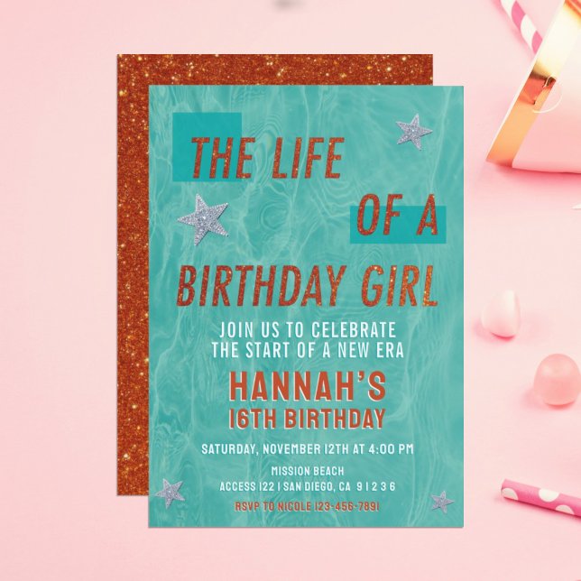 The Life of a Birthday Girl Showgirl Birthday Invitation (Creator Uploaded)