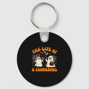 The life of a showghoul cute ghost halloween retro key ring