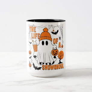 The Life of a showghoul Halloween Costume Bow Boo Two-Tone Coffee Mug