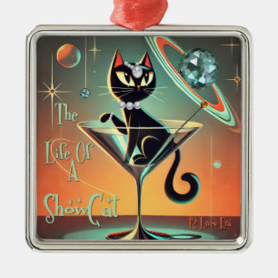 The Life Of A Showgirl Cat Metal Tree Decoration