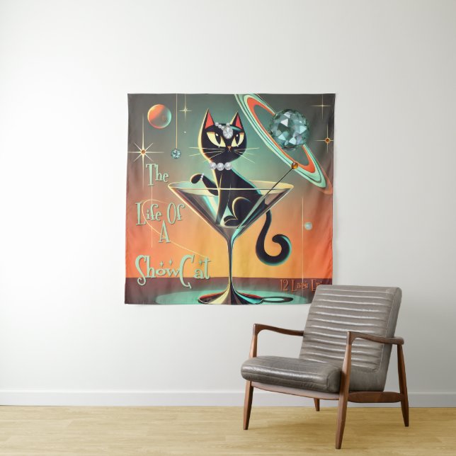 The Life Of A Showgirl Cat Tapestry (In Situ)