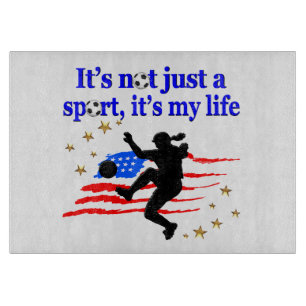 THE LIFE OF A USA SOCCER PLAYER DESIGN CUTTING BOARD