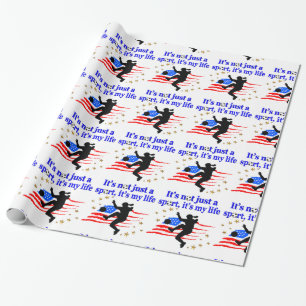 THE LIFE OF A USA SOCCER PLAYER DESIGN WRAPPING PAPER