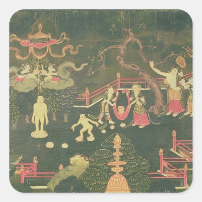 The Life of Buddha Shakyamuni Square Sticker (Front)