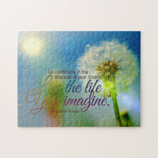 The Life You Imagine Dandelion Motivational Quote Jigsaw Puzzle