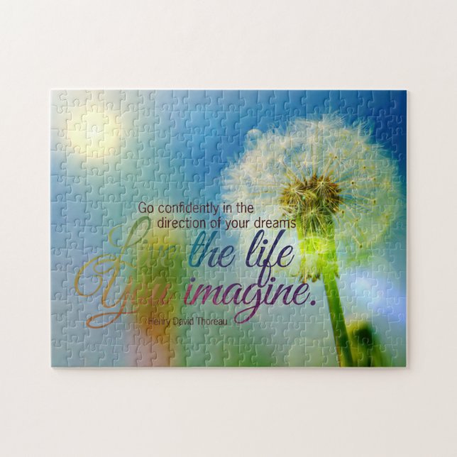The Life You Imagine Dandelion Motivational Quote Jigsaw Puzzle (Horizontal)