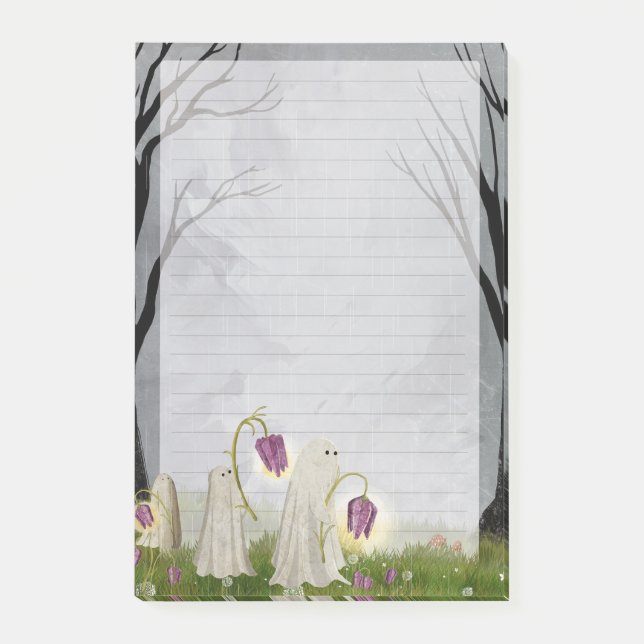 The Light Bringers Cute Ghost Lined Writing Paper Post-it Notes (Front)