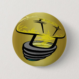 The light Cap golden  6 Cm Round Badge