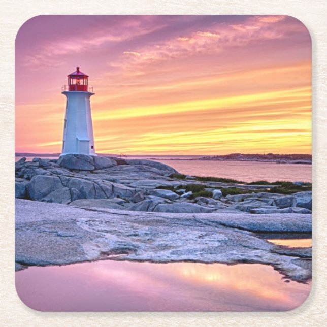 The Light Keeper Square Paper Coaster (Front)