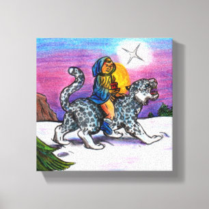 The Light of Hope Christmas fantasy pencil artwork Canvas Print