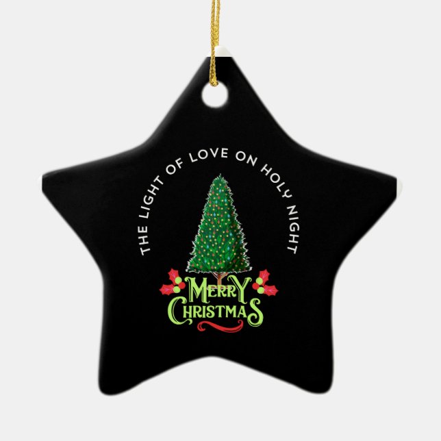 THE LIGHT OF LOVE ON HOLY NIGHT CERAMIC TREE DECORATION (Front)