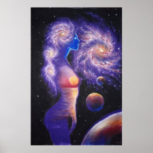 The light of the galaxy reflecting in the soul poster