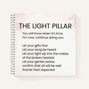 The Light Pillar - Awakening Poem Poetry  Notebook