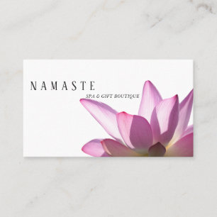 The Light   Pink Lotus Flower on White © Business Card