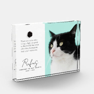 The Light Remains Memorial Rose Custom Pet Photo Block