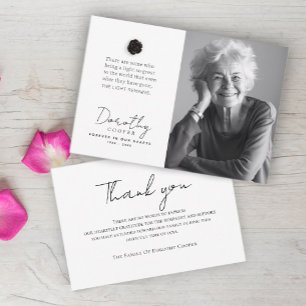 The Light Remains   Memorial Rose Custom Photo Thank You Card