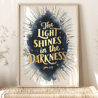 The Light Shines: John 1:5 Bible Verse Art