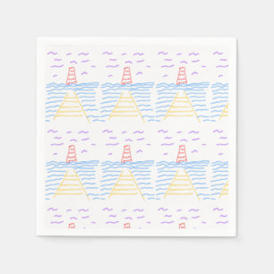 The Lighthouse and the Pier Paper Napkin