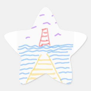 The Lighthouse and the Pier Star Sticker
