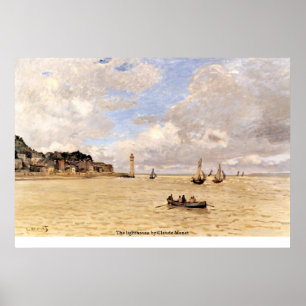 The lighthouse by Claude Monet Poster