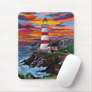 The Lighthouse in the Painted Sky by Alfred Fox Mouse Mat