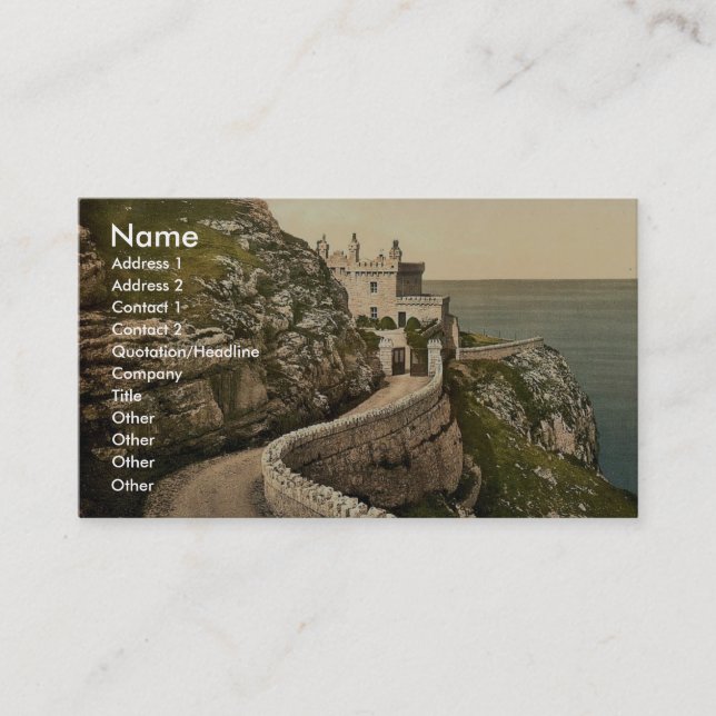 The lighthouse, Llandudno, Wales rare Photochrom Business Card (Front)