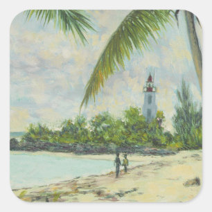 The Lighthouse Zanzibar 1995 Square Sticker