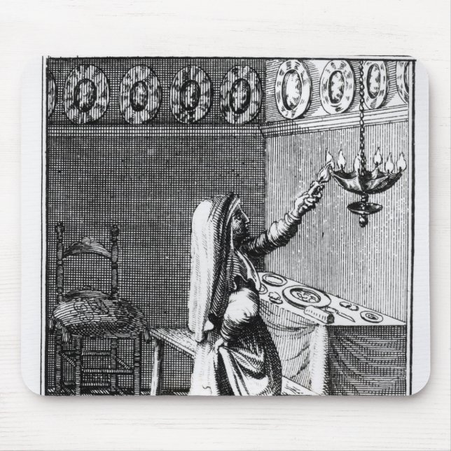 The Lighting of the Sabbath Candles Mouse Mat (Front)