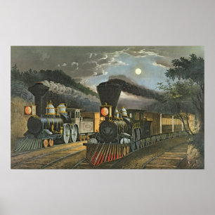 The Lightning Express Trains, 1863 Poster