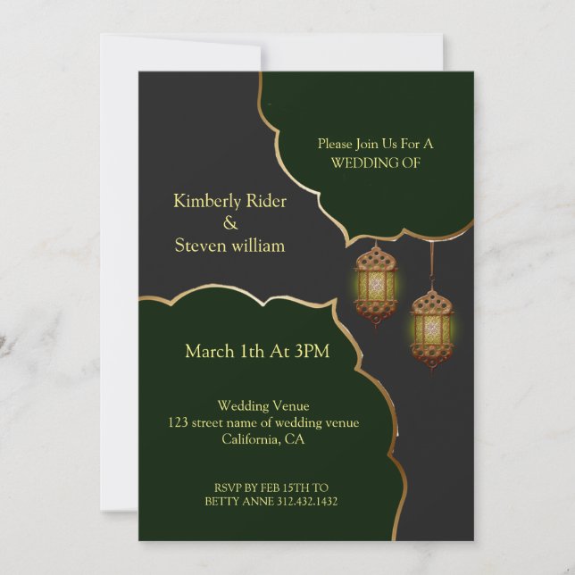 The Lightning Islamic Lamp Invitation (Front)