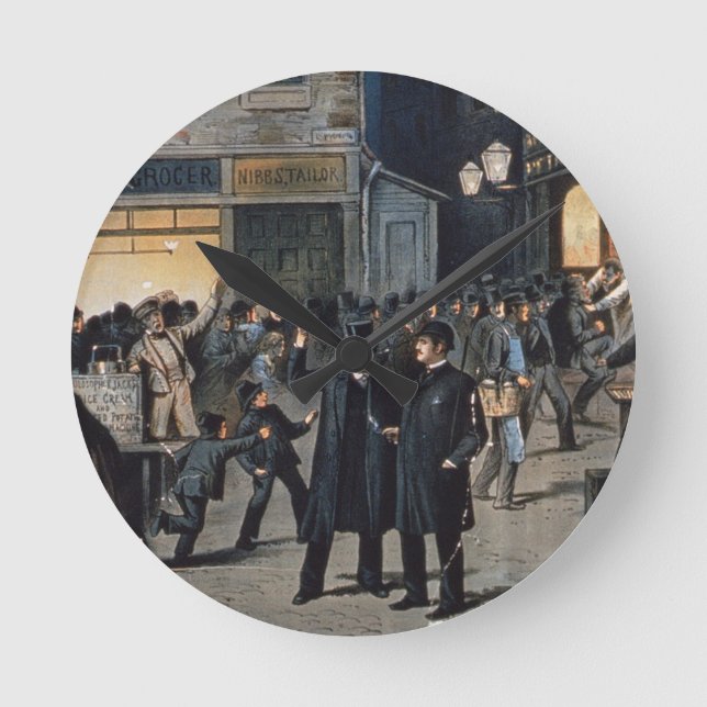 'The Lights O' London' (colour litho) Round Clock (Front)