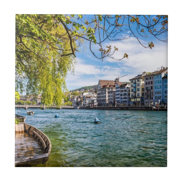 The Limmat River, Zurich Tile (Front)
